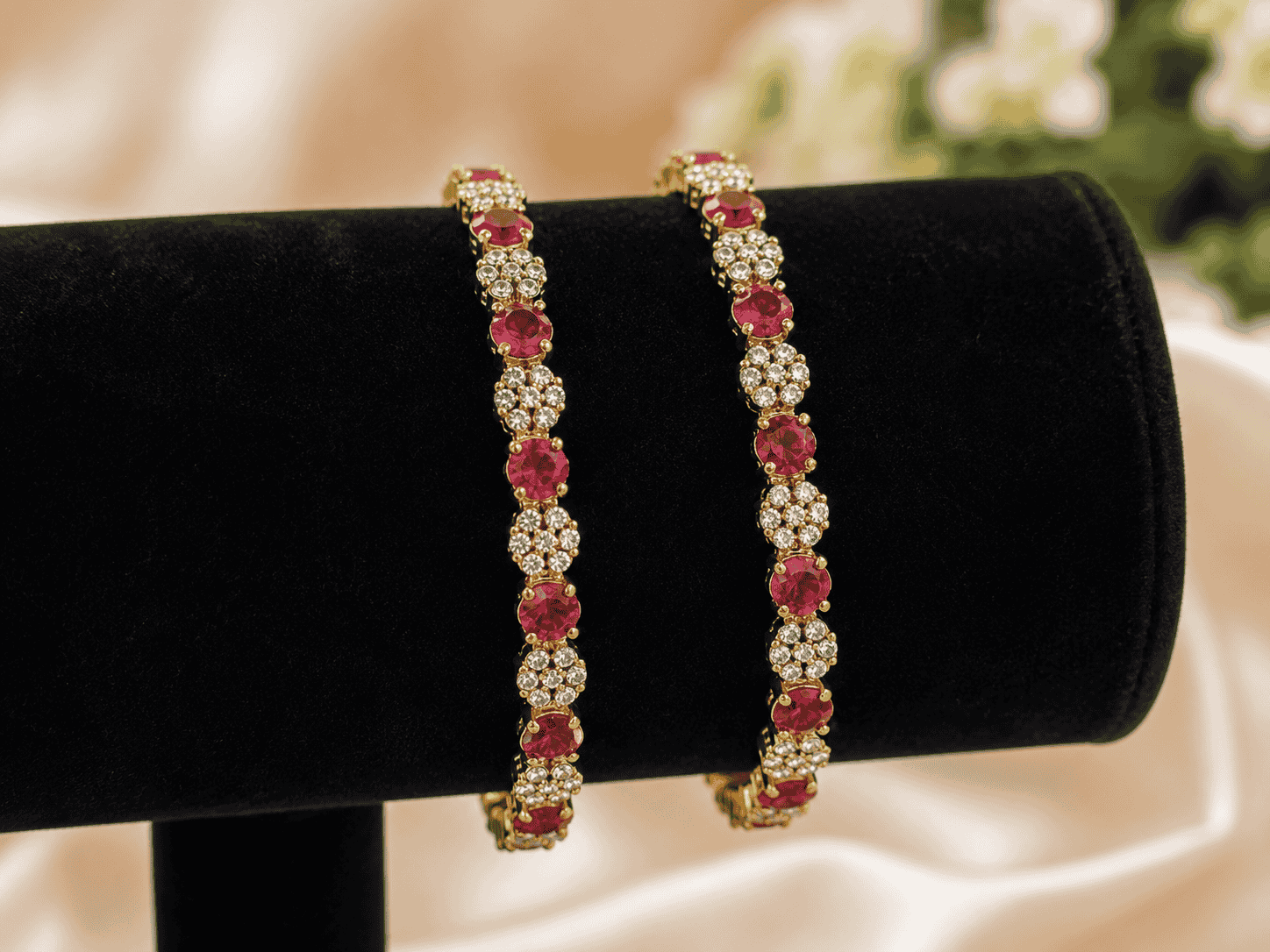 Rosy Romance Bangles - 2.6